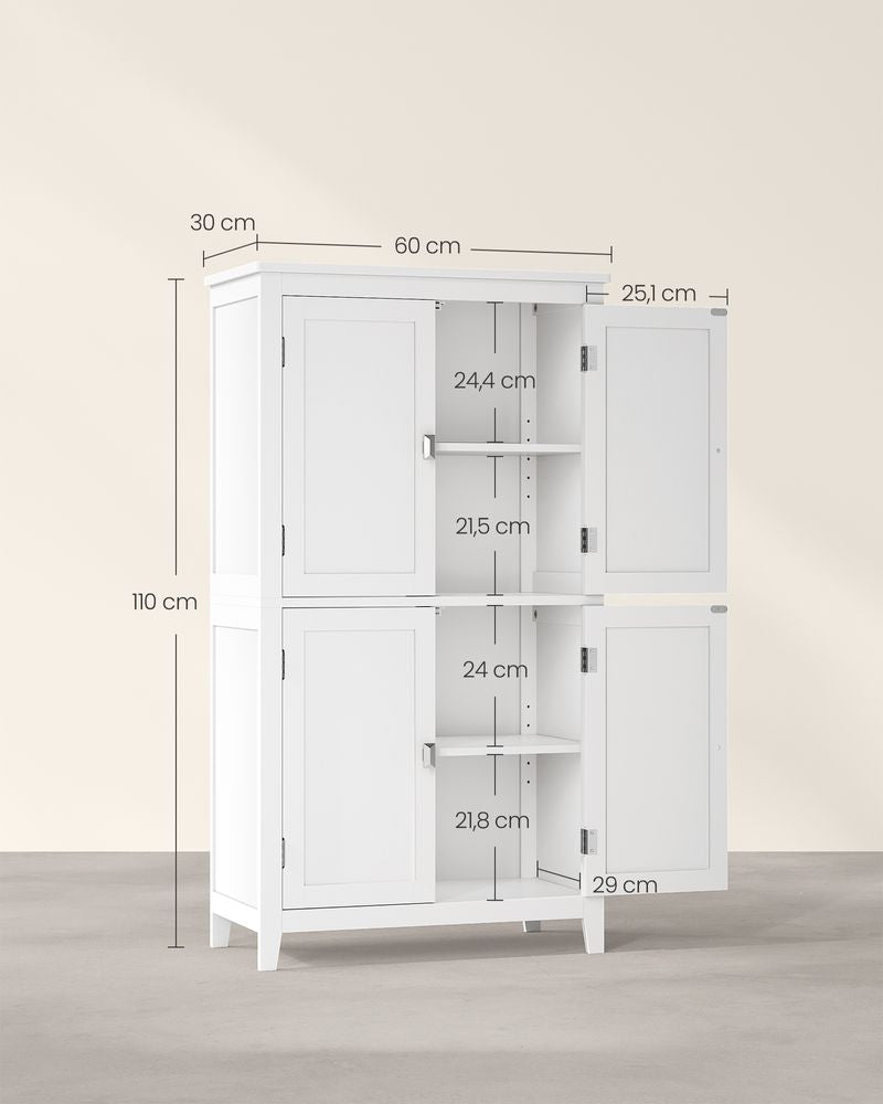 Kast met 4 deuren - Klassiek Wit