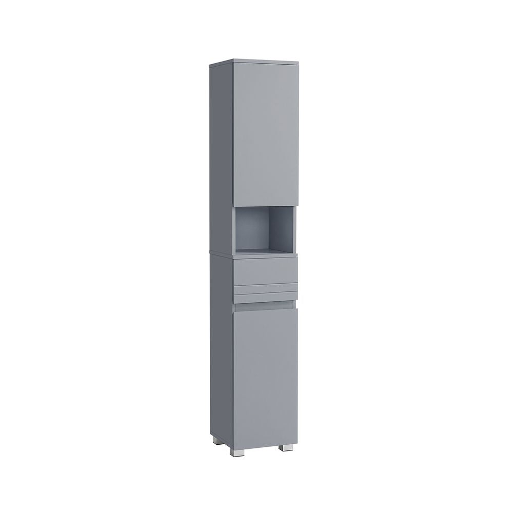 Opbergmeubel 30 x 30 x 170 cm met verstelbare planken - Mystiek Grijs
