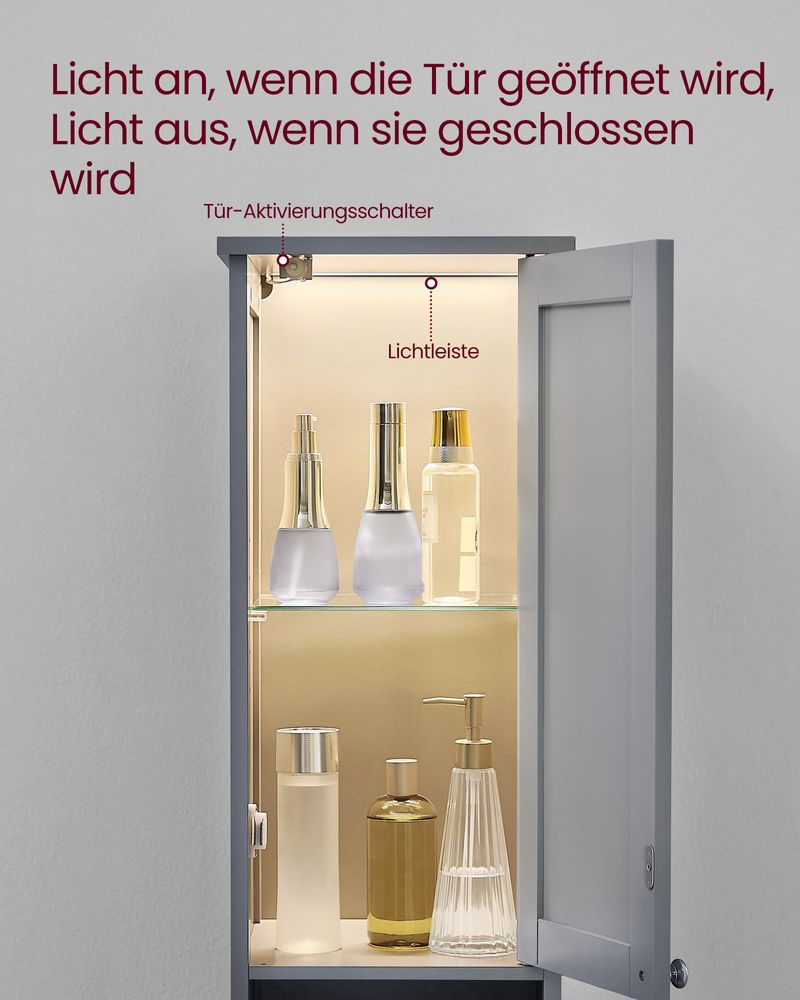 Opbergmeubel met verlichting - Duifgrijs