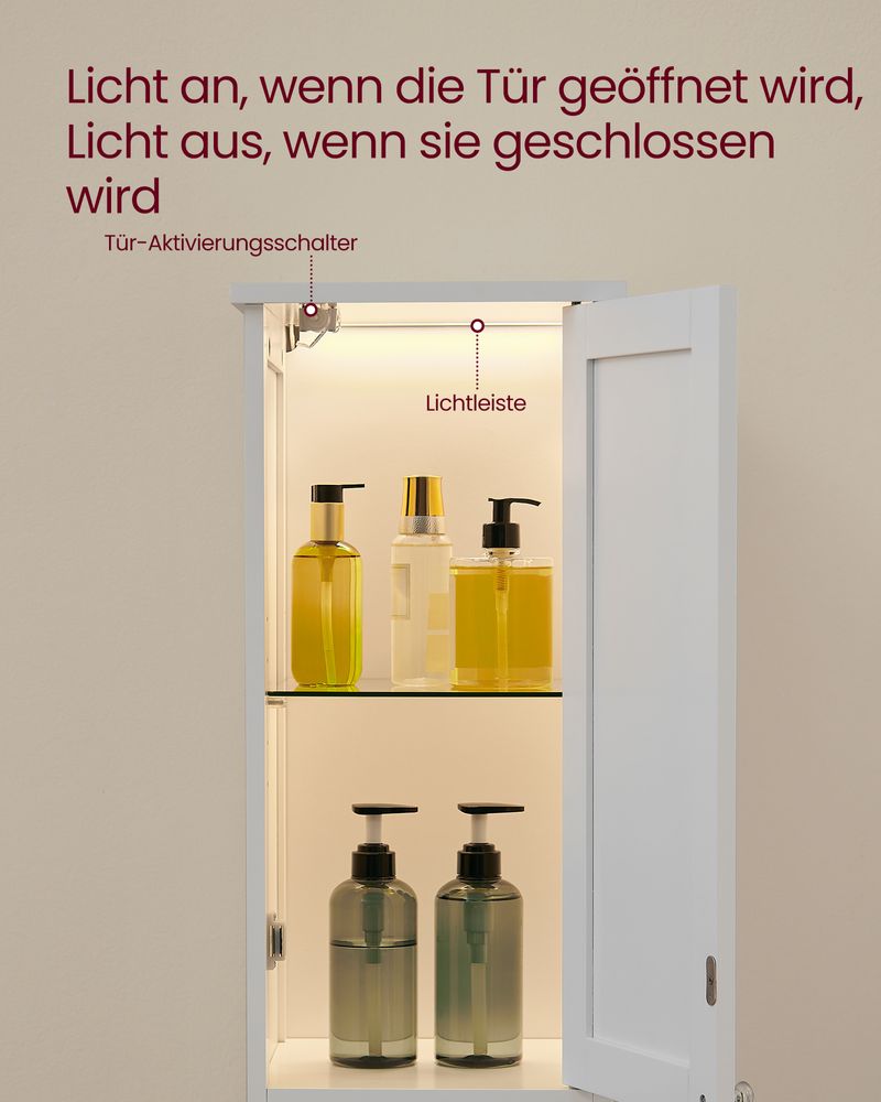 Opbergmeubel met verlichting - Wolkwit