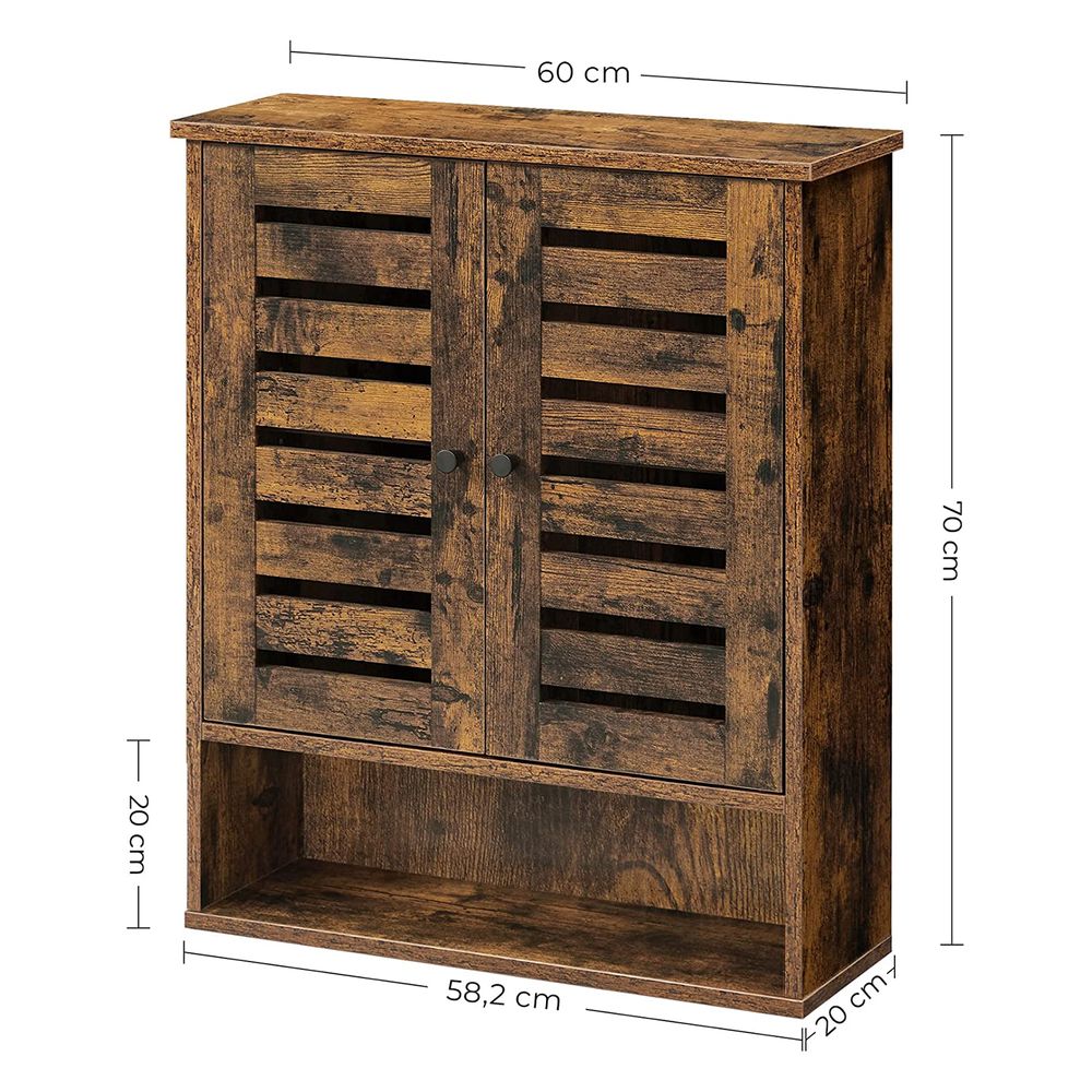 Wandkast met 2 deuren - Vintagebruin