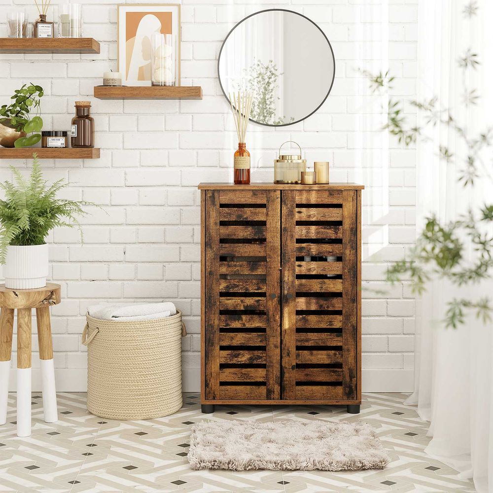 Dressoir met lameldeuren - Vintagebruin