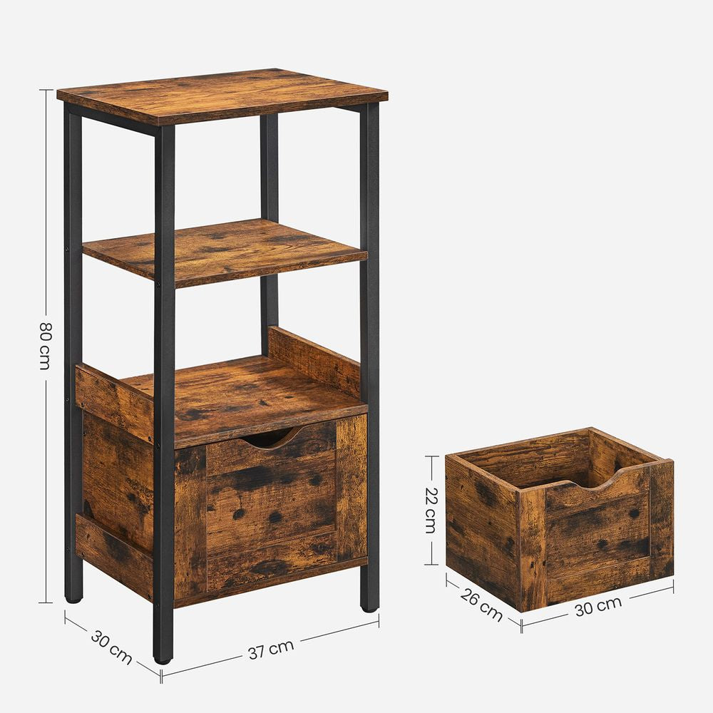 Opbergmeubel met 2 lades - Vintagebruin
