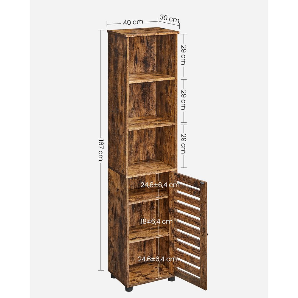 Opbergkast met lameldeur - Vintagebruin
