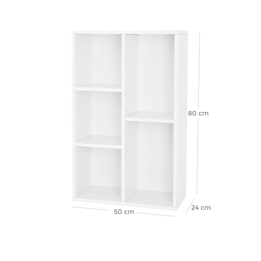 Boekenkast met 5 vakken wit