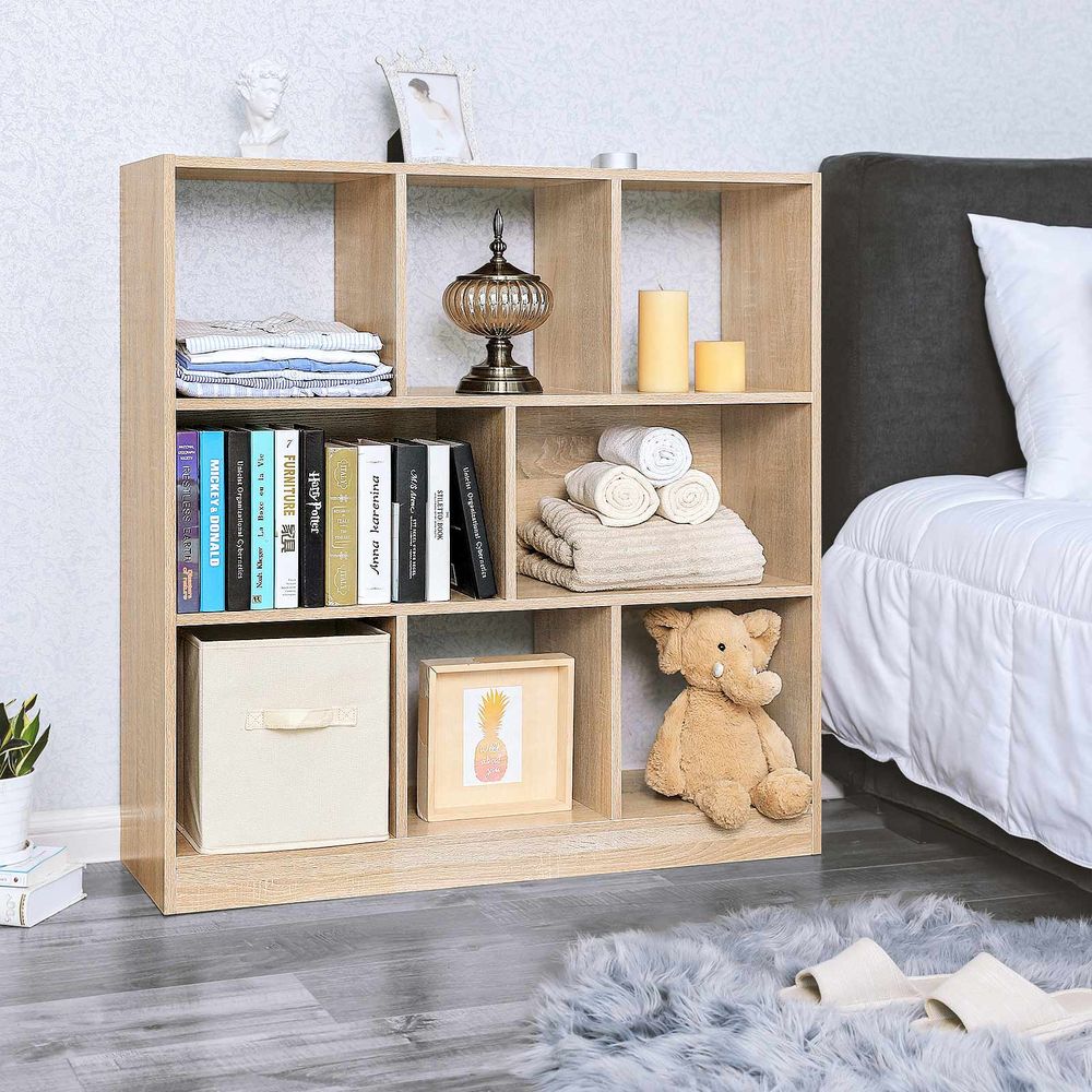 Boekenkast 8 vakken 97,5x30x100 cm - Eik