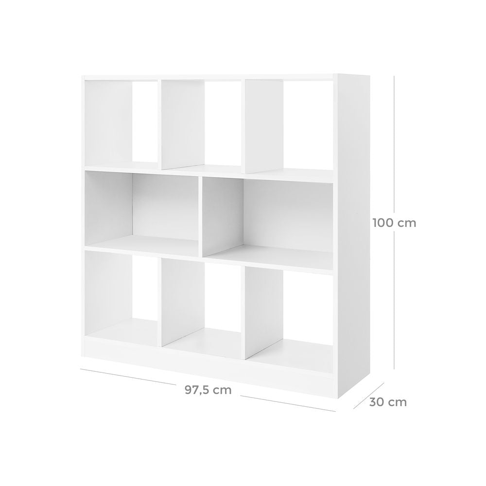 Boekenkast 8 vakken 97,5x30x100 cm - Wit