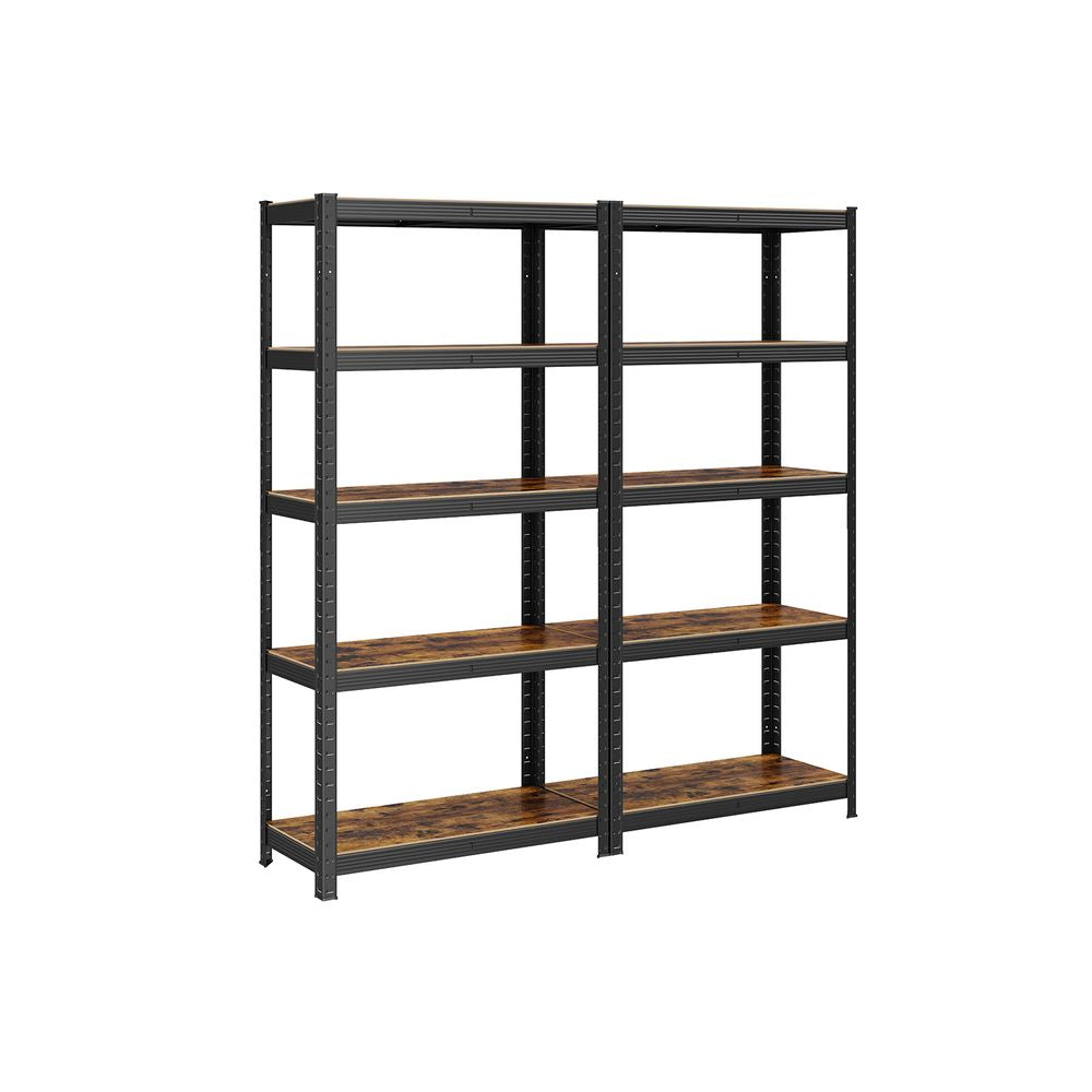 Opbergrek - 5 niveaus tot 650KG - Zwart + Vintagebruin (Set van 2)