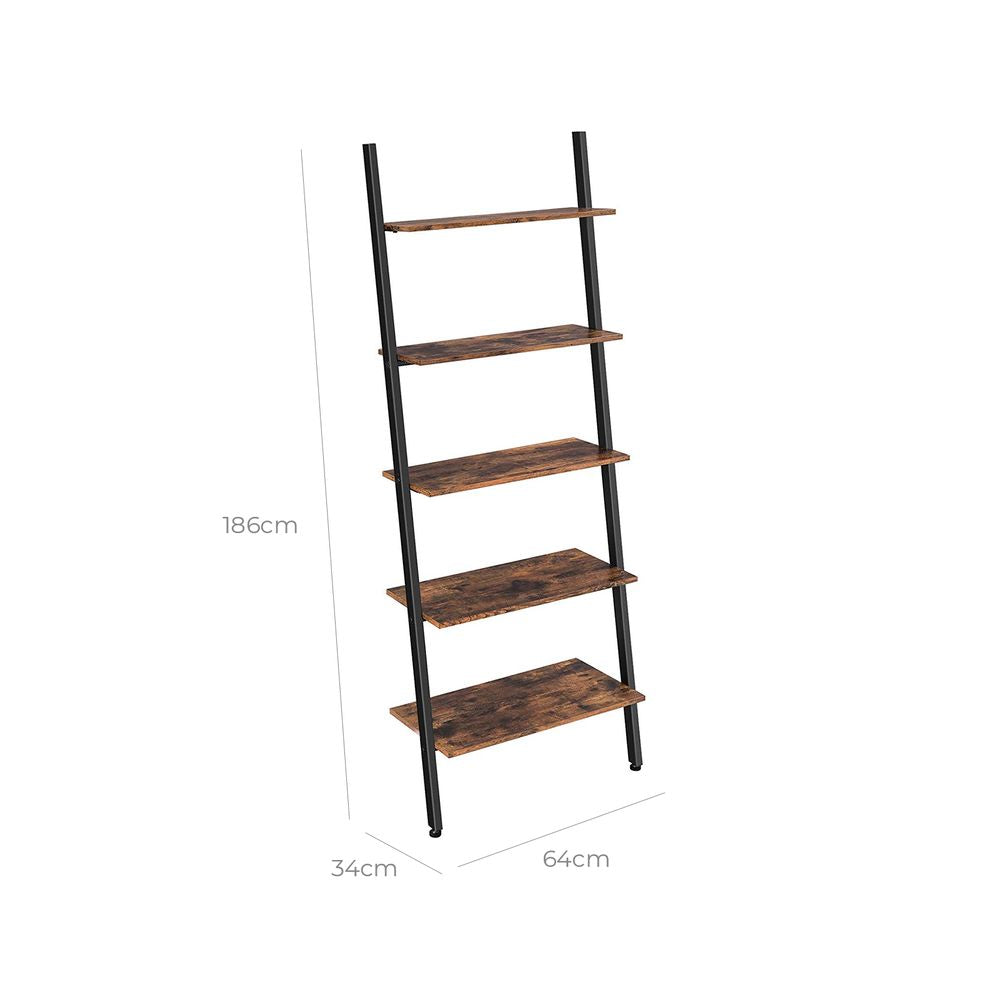 Ladderrek in industriële stijl met 5 planken