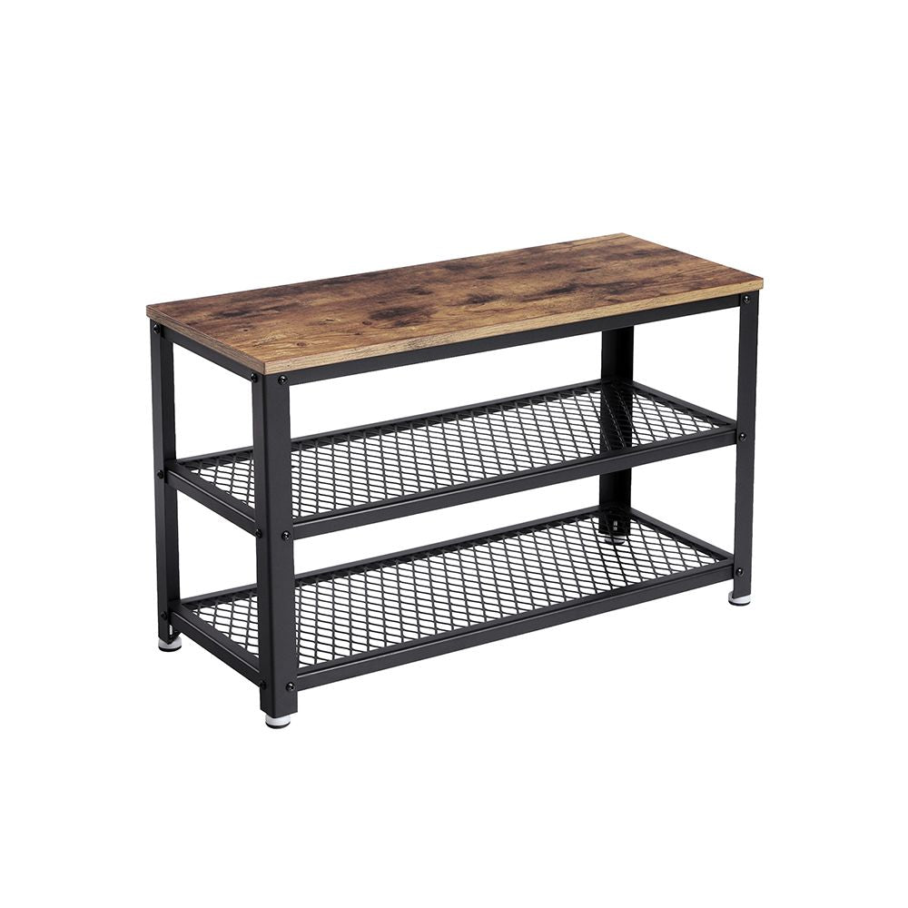Industrieel design schoenenbank en plank - Vintagebruin