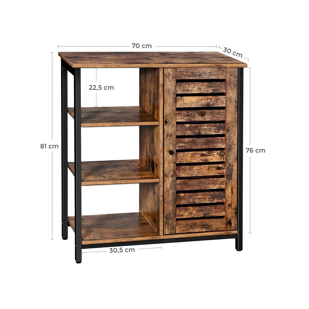 Industrieel dressoir met lamellendeur