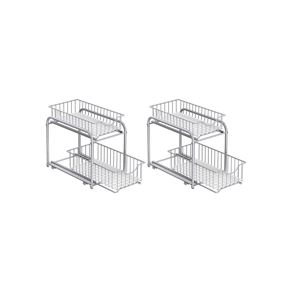 Organizer met 2 lades - Zilver (Set van 2)