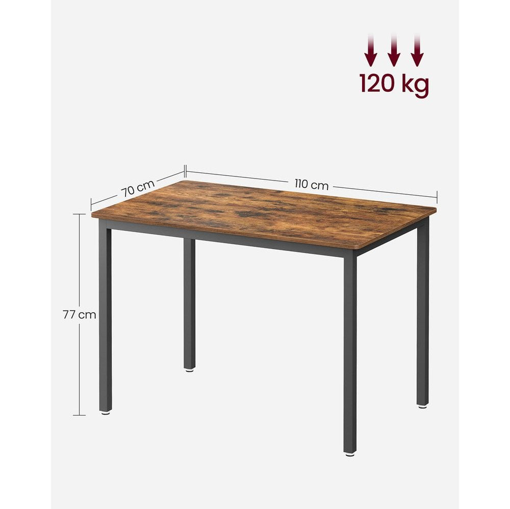 Eetkamertafel - Vintagebruin + Zwart (60 x 60 x 92 cm)