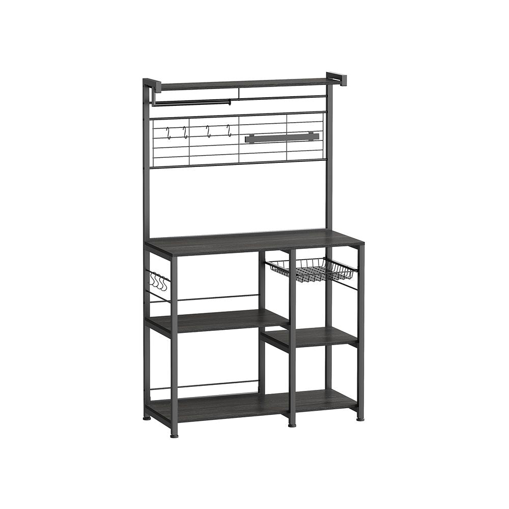 Opbergkast met planken, haken & messenhouder - Ebbenhout Zwart