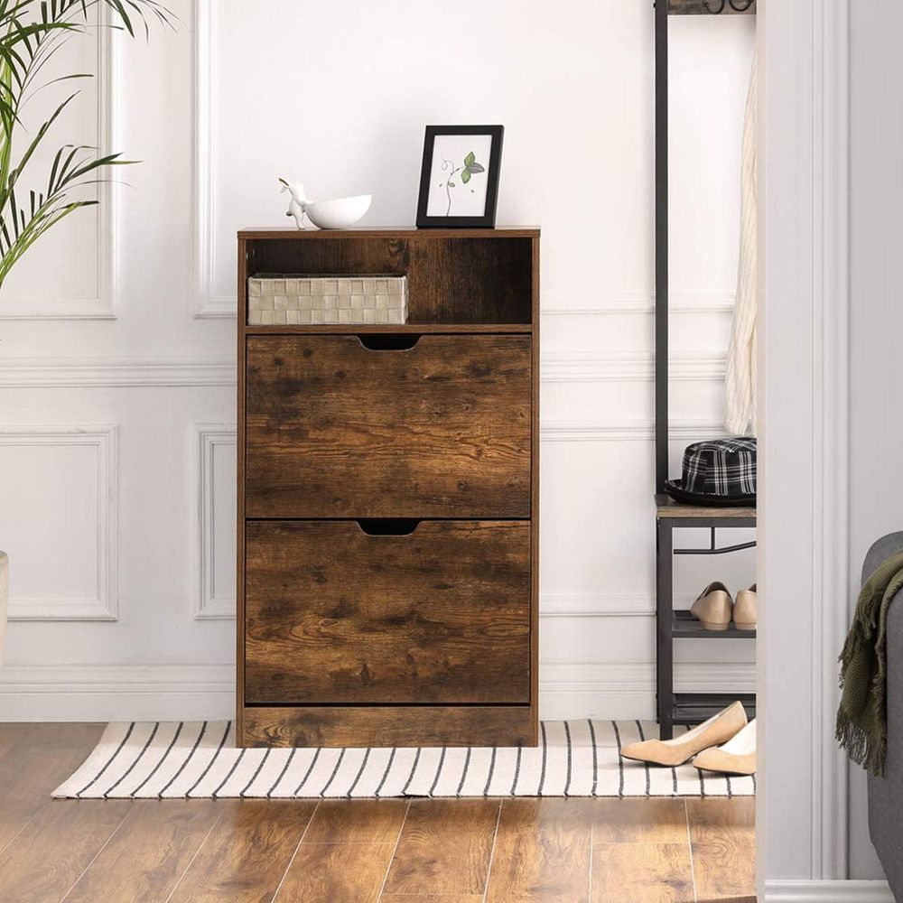 Schoenenkast met 2 kleppen - Vintagebruin
