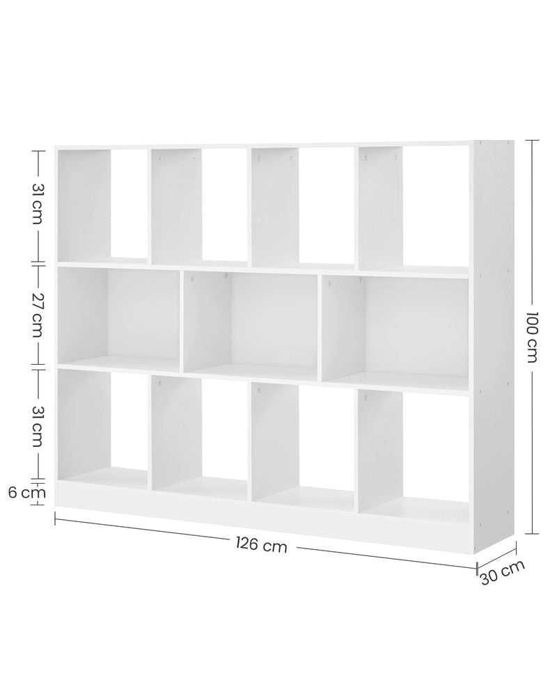 Boekenkast met 11 vakken - Wit