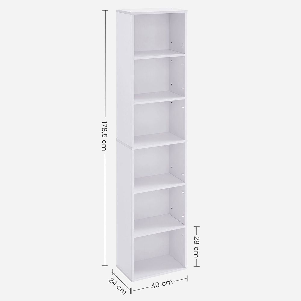 Boekenkast met 6 vakken - Wit