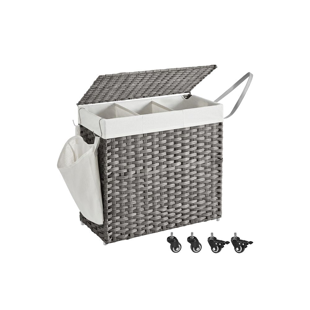 Wasmand met wielen 140L - Grijs