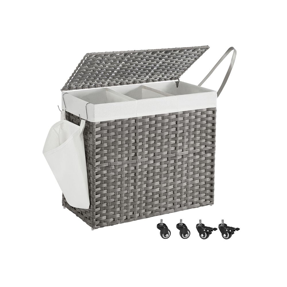 Wasmand met wielen 160L - Grijs