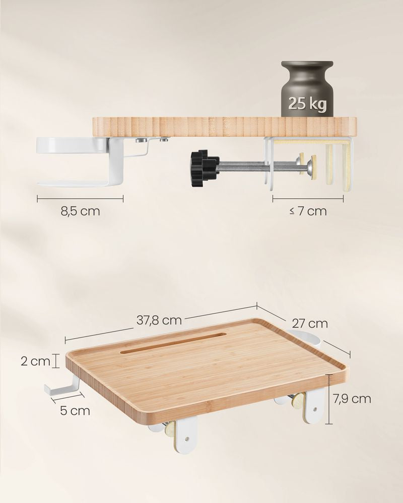 Hangend nachtkastje met bekerhouder - Naturel Beige
