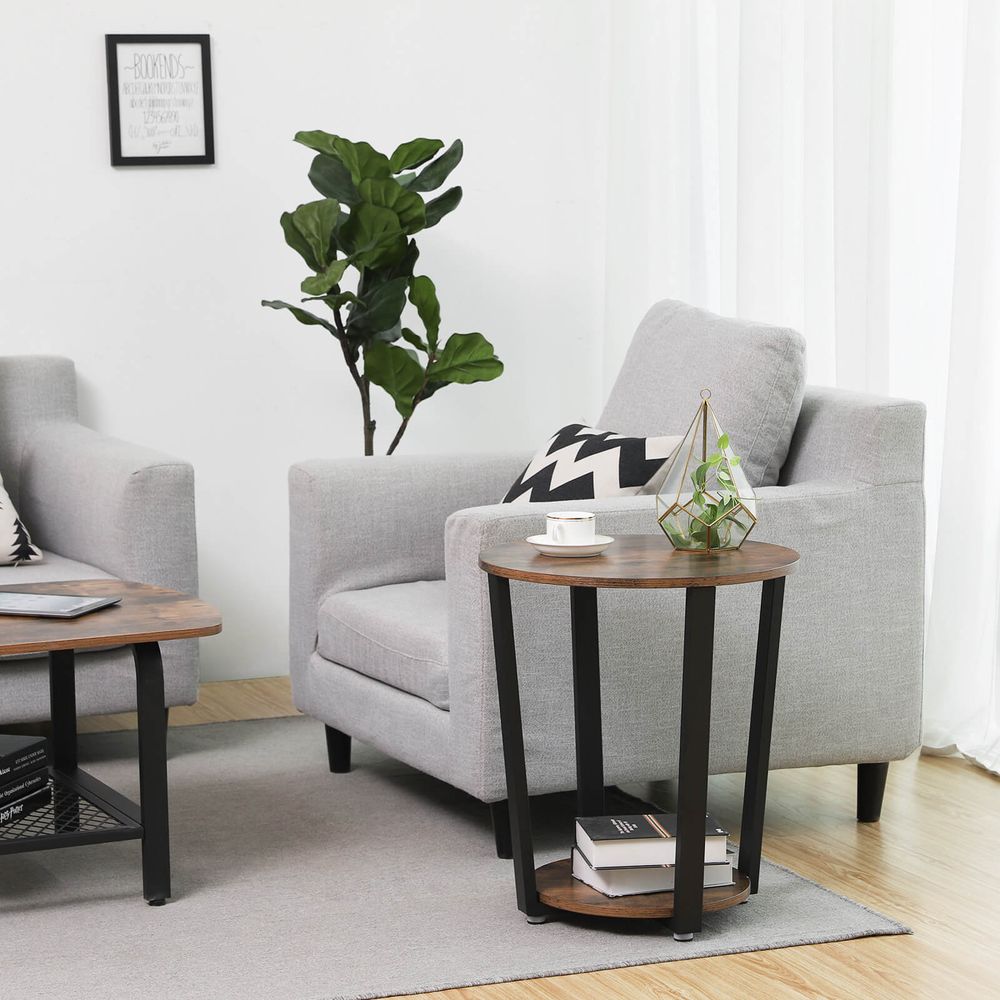 Industrieel design bijzettafel rond