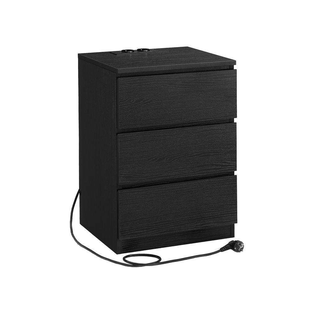 Bijzettafel 3 lades - Ebbenhout Zwart