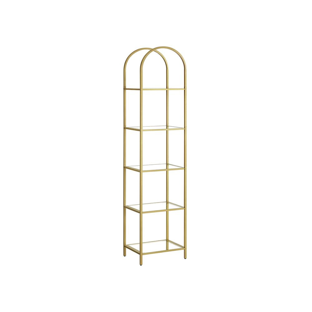 Opbergrek van metaal met glas - Goud
