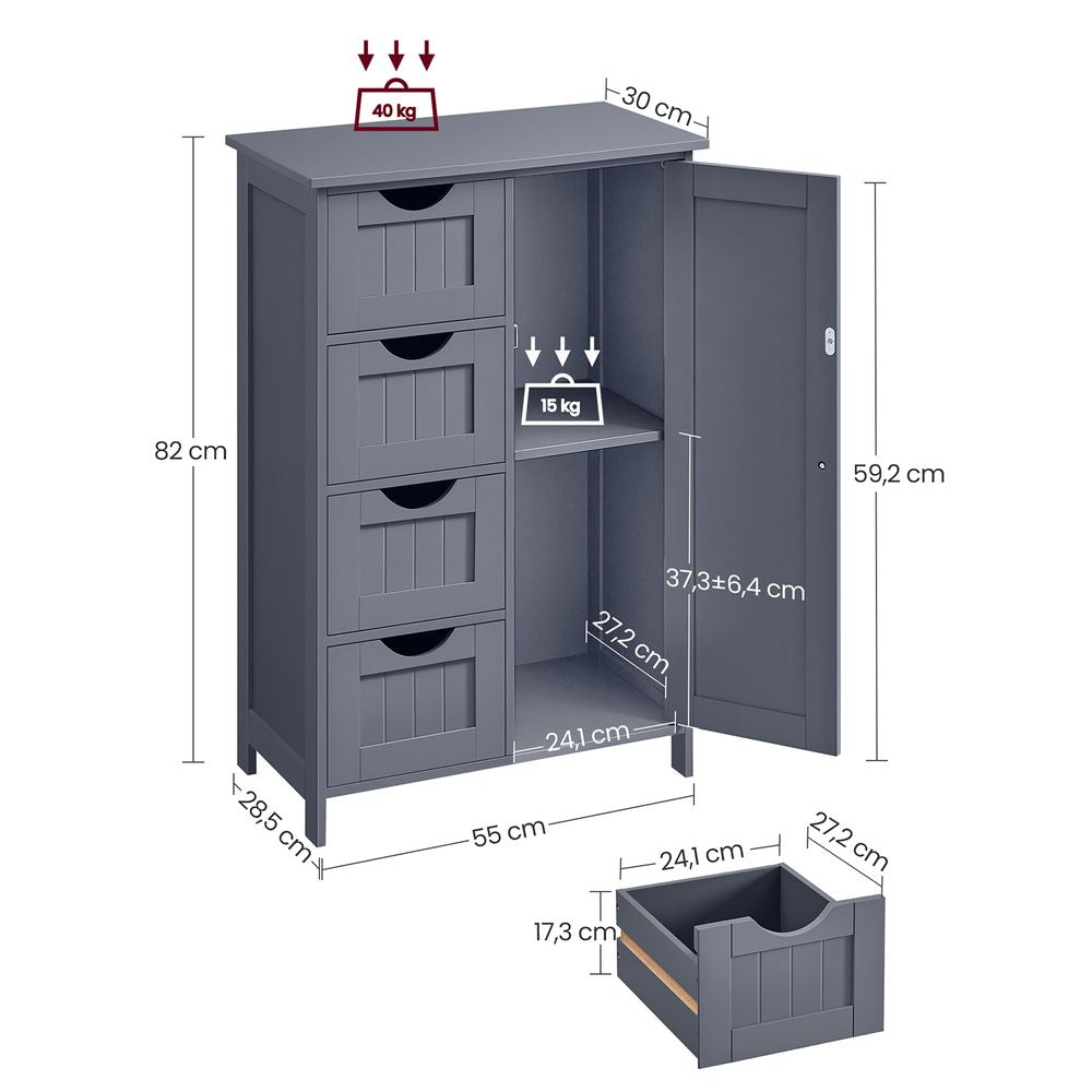 Dressoir in landelijke stijl - Donkergrijs