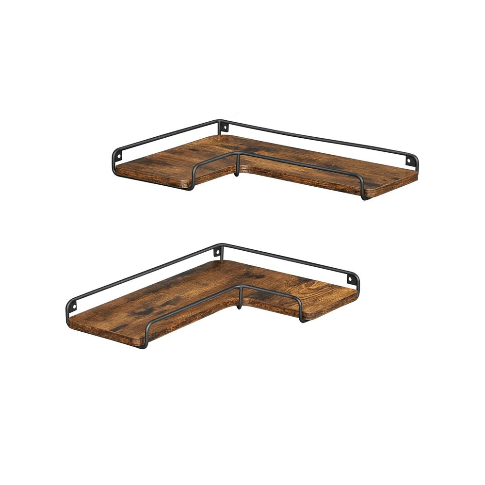 L-vormige hoekplank - Vintagebruin (Set van 2)