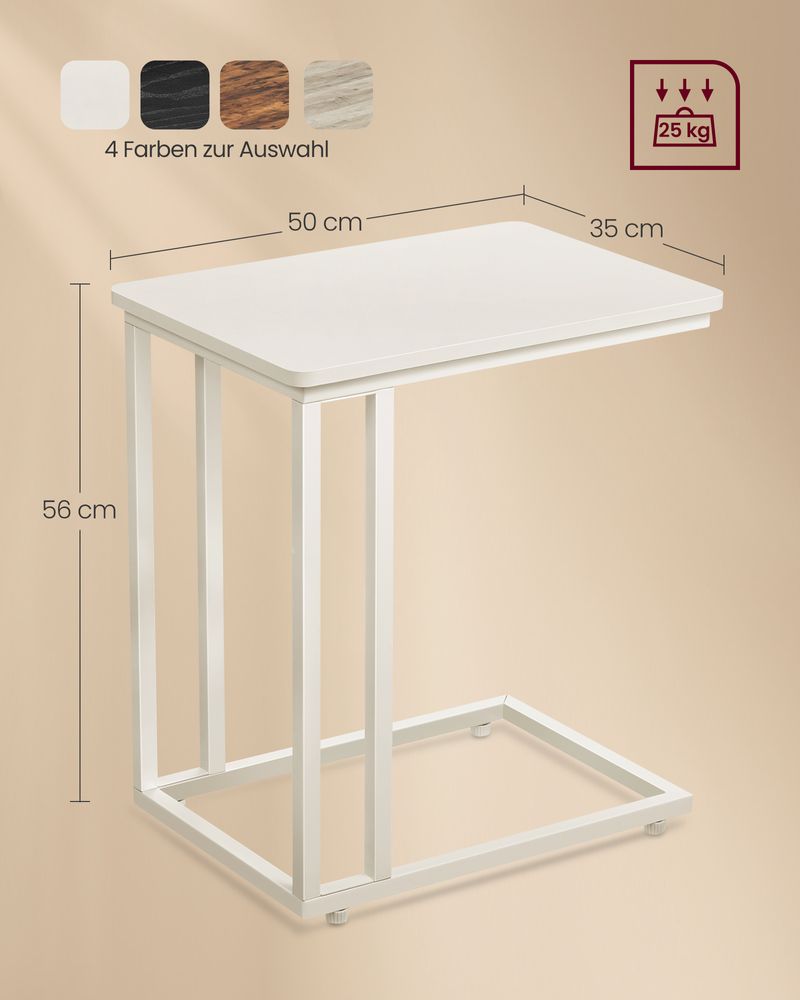 Bijzettafel met wielen - Roomwit