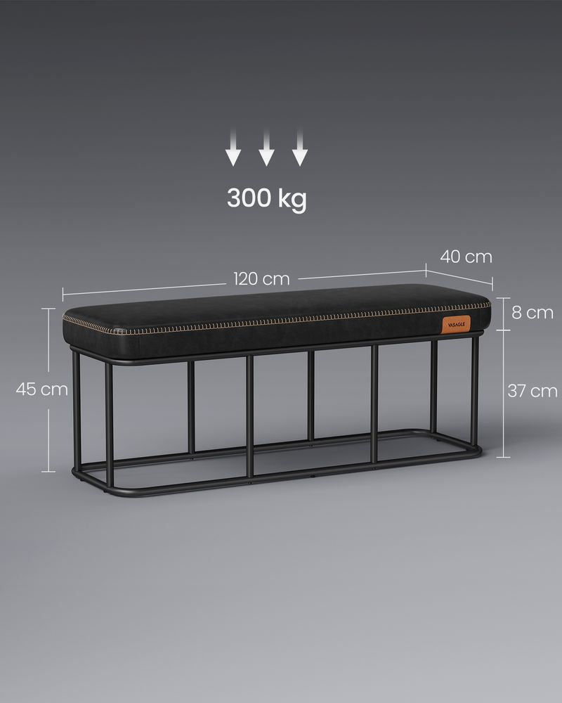 Moderne bank 40x120x45CM - Inktzwart