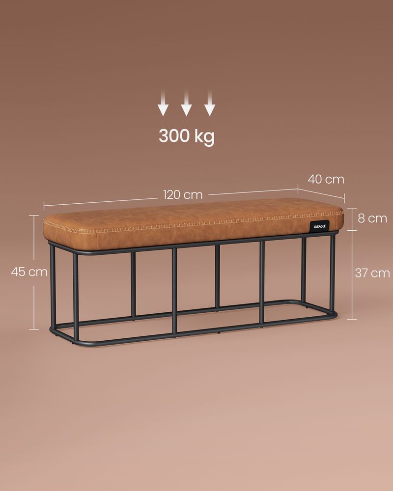 Moderne bank 40x120x45CM - Karamelbruin