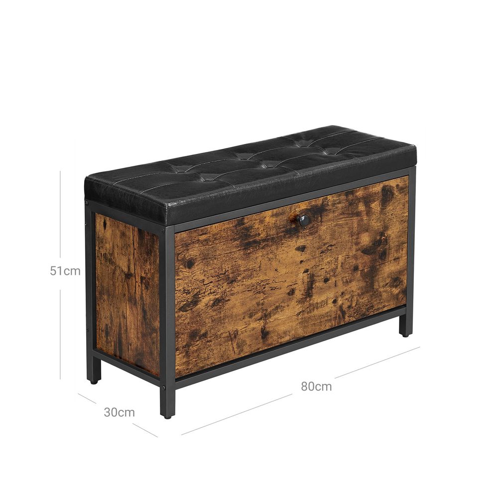 Schoenenbank 80x30x51CM - Vintagebruin