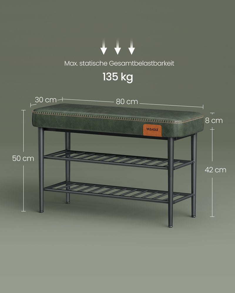 Moderne schoenenbank 30x80x50CM - Bosgroen