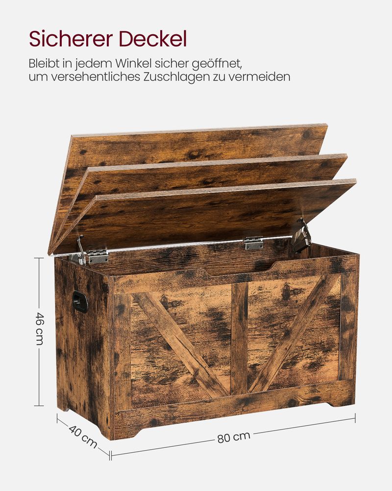 Landelijke bank met opbergruimte 40x80x46 - Vintagebruin