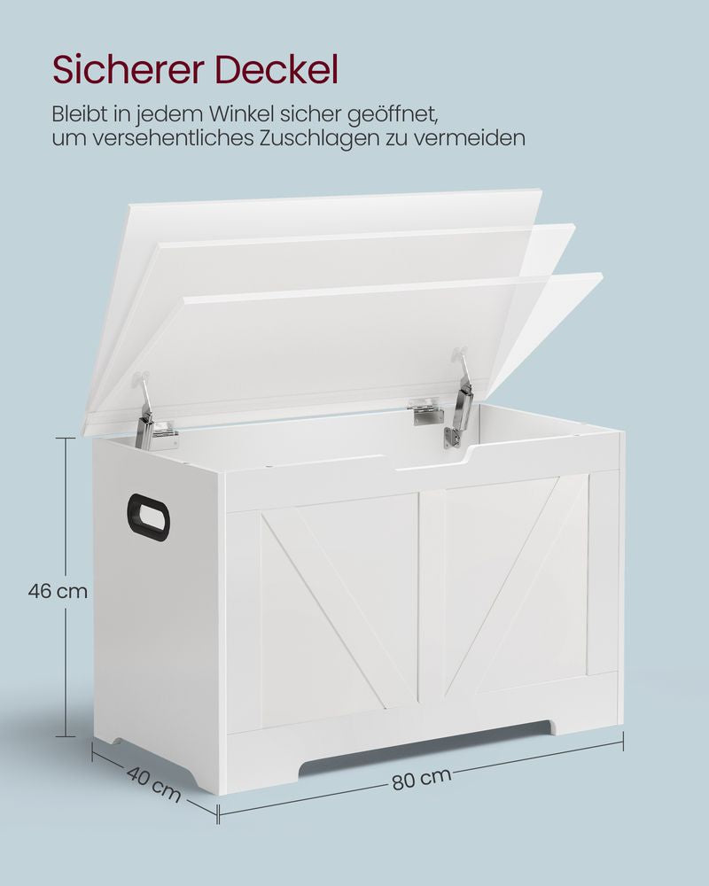 Landelijke bank met opbergruimte 40x80x46 - Wit