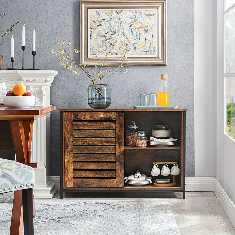 Dressoir met schuifdeuren - Vintagebruin