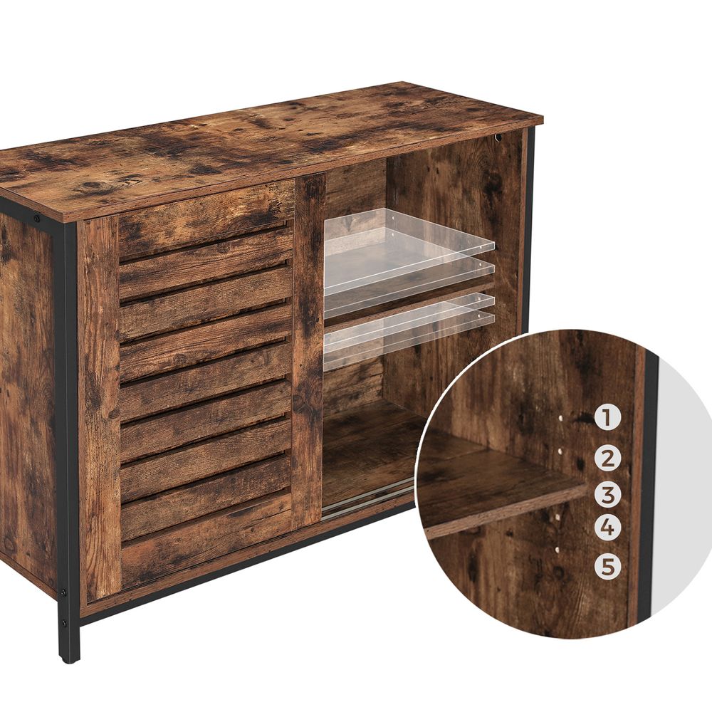 Dressoir met schuifdeuren - Vintagebruin