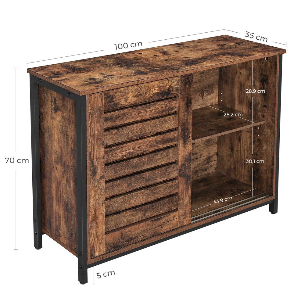 Dressoir met schuifdeuren - Vintagebruin