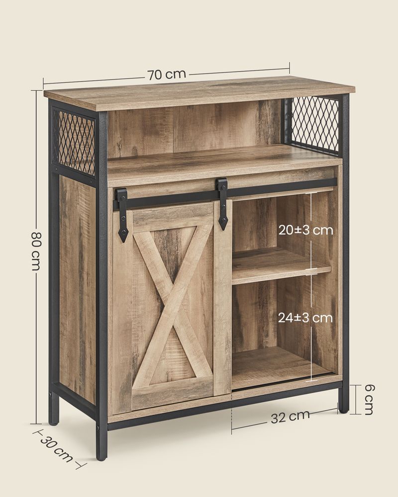 Dressoir met schuifdeur - Eikenbruin