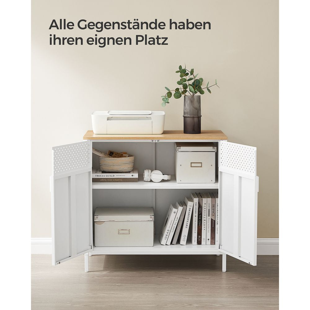 Opbergkast - Natuurlijke kleuren + Wit