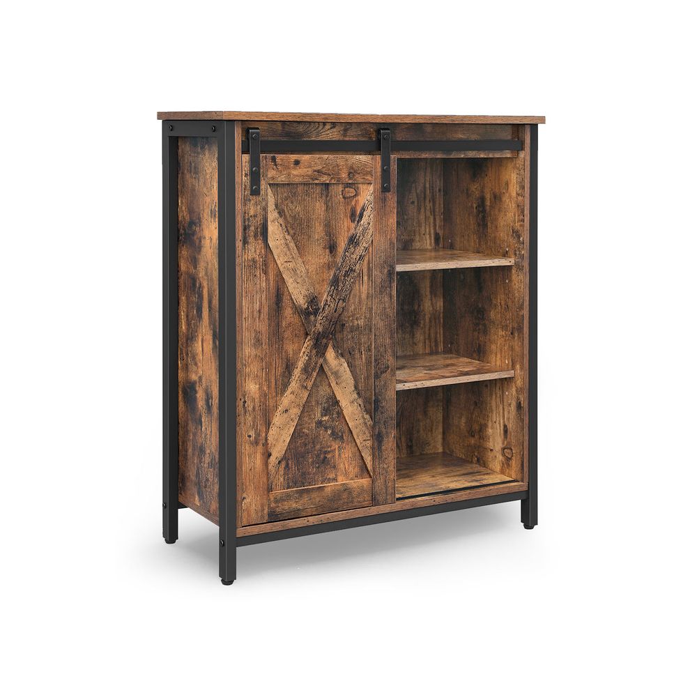Industriële kast met schuifdeur - Vintagebruin