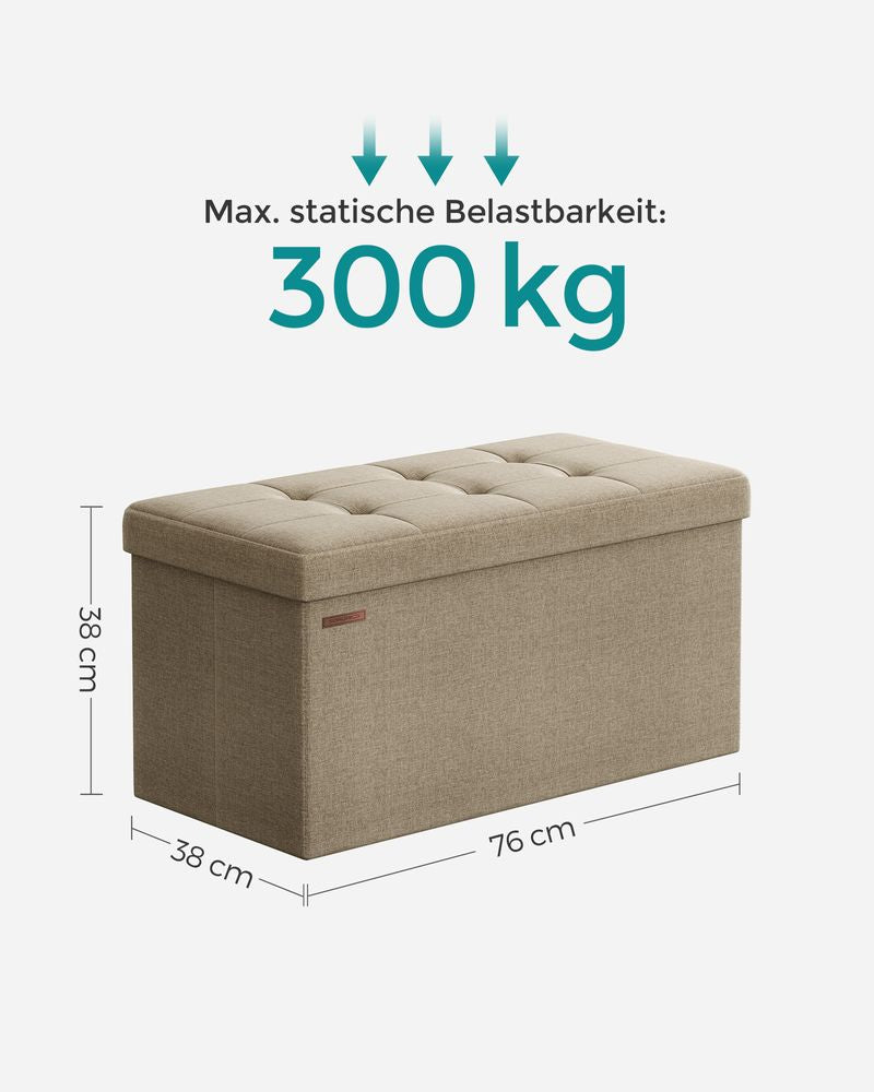 Bank met opbergruimte 76x38x38 CM - Licht Taupe