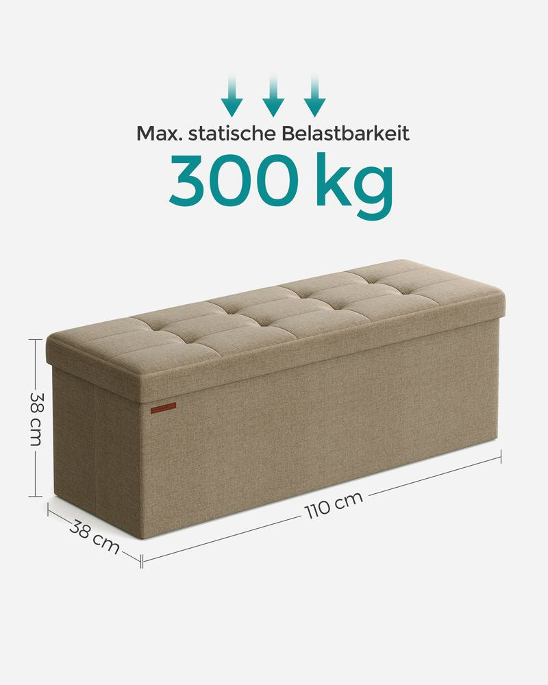 Bank met opbergruimte 110x38x38 CM - Licht Taupe