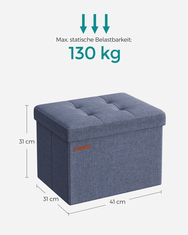 Bank met opbergruimte 41x31x31 CM - Denimblauw