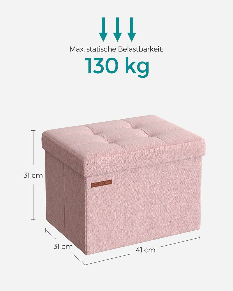 Bank met opbergruimte 41x31x31 CM - Pastelroze