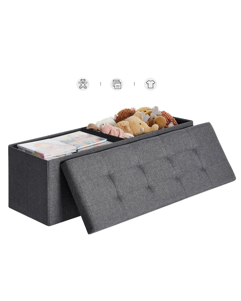 Bank met opbergruimte 110x38x38 CM - Donkergrijs