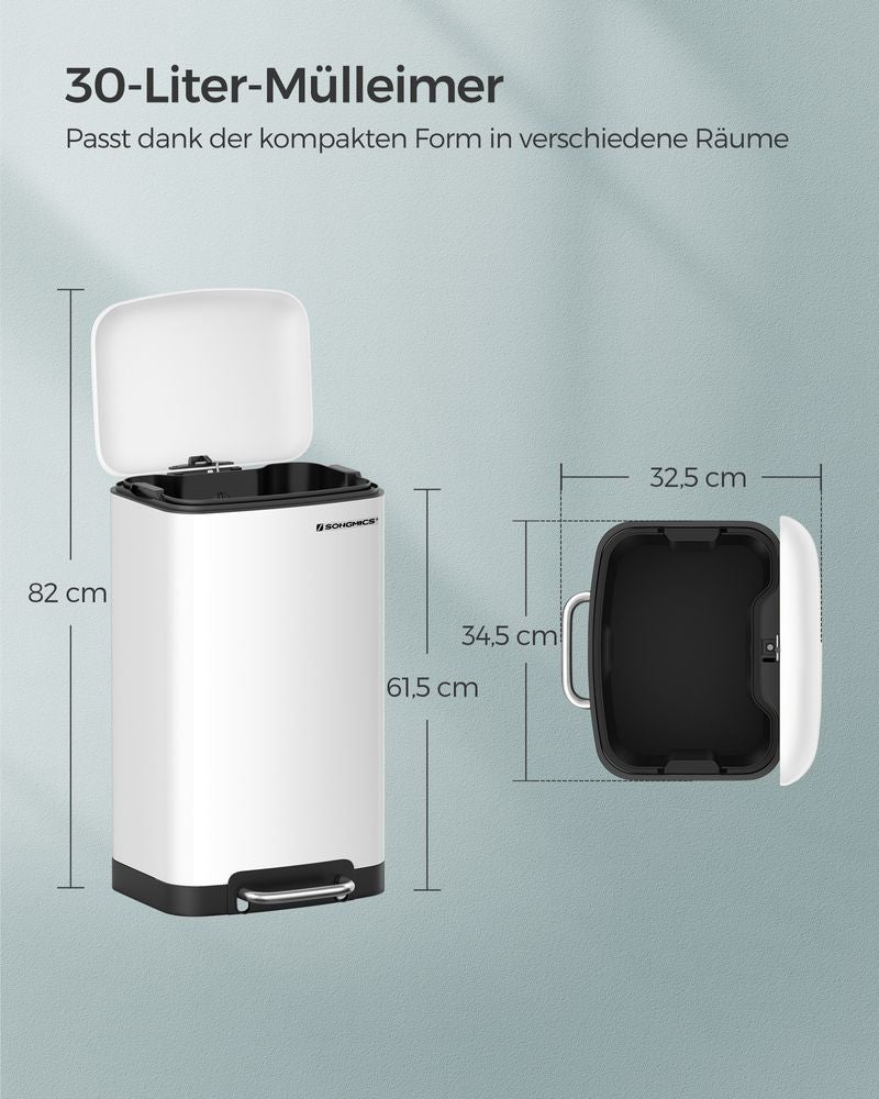 Vuilnisbak 30L - Wit