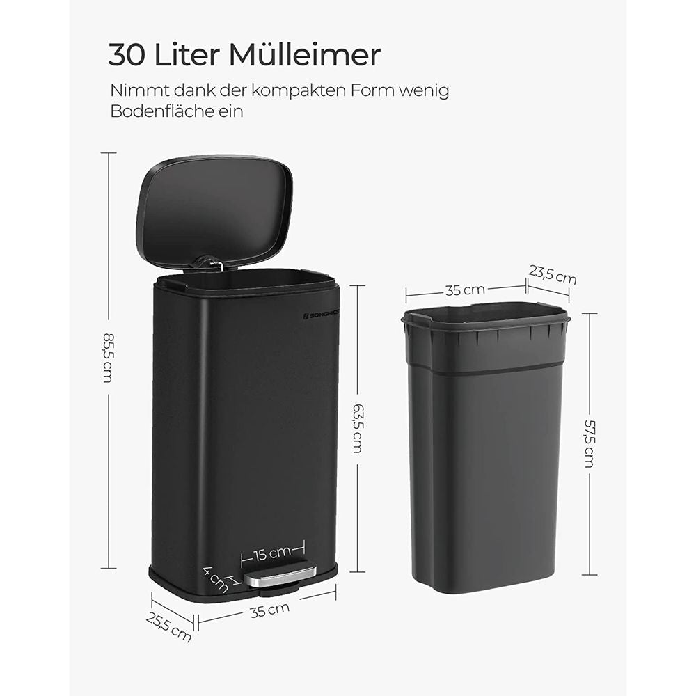 Vuilnisbak 30L - Zwart