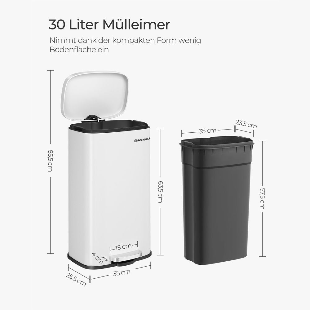 Vuilnisbak 30L - Wit